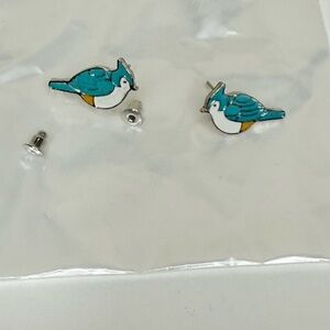 Chic Blue Bird Stud Earrings 3 pairs